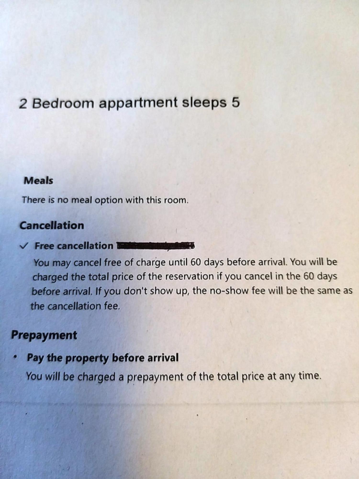 2 Bedroomed - Sleeps 5 Apartment *